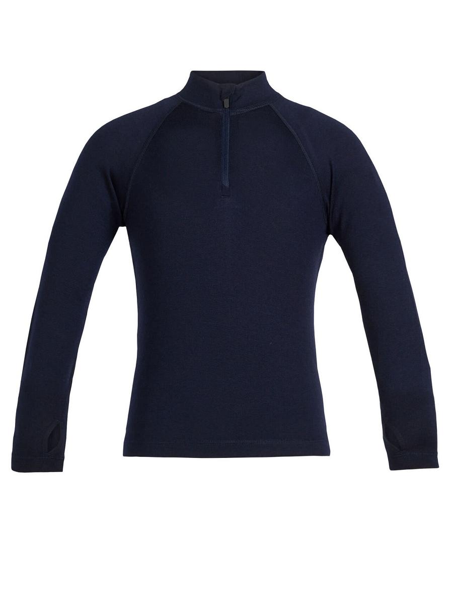 Long Sleeve Icebreaker Merino 260 Tech Half Zip Thermal Top Enfant Bleu Marine | FR 1940DFMN